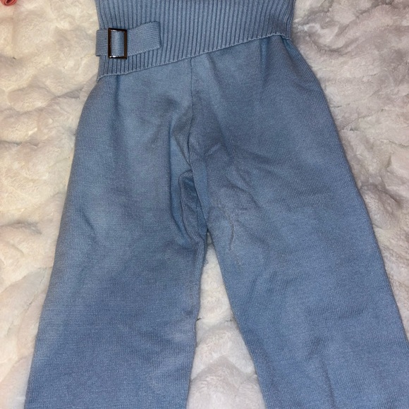 Blue Ribbed Pants - Picture 1 of 3